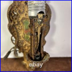 Vintage Wall Sconce Lighting Fixture Lamp C. 1920s-30s Medieval Revival For Parts