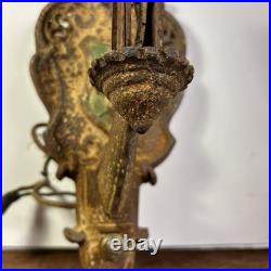 Vintage Wall Sconce Lighting Fixture Lamp C. 1920s-30s Medieval Revival For Parts