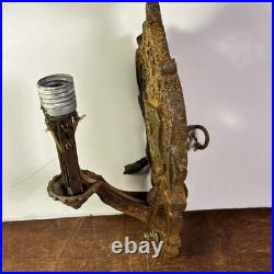 Vintage Wall Sconce Lighting Fixture Lamp C. 1920s-30s Medieval Revival For Parts