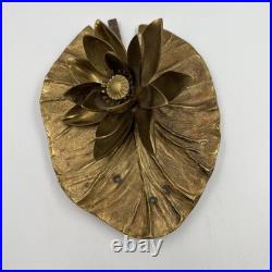 Vintage Water Lily Bronze Lamp Base Maison Charles For Parts Or Repair 1960's