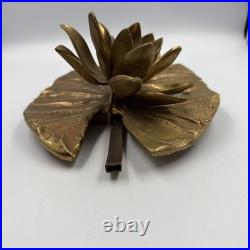 Vintage Water Lily Bronze Lamp Base Maison Charles For Parts Or Repair 1960's