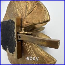 Vintage Water Lily Bronze Lamp Base Maison Charles For Parts Or Repair 1960's