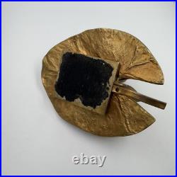 Vintage Water Lily Bronze Lamp Base Maison Charles For Parts Or Repair 1960's