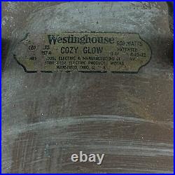 Vintage Westinghouse Cozy Glow Copper Electric Heater Manufacturing For Parts