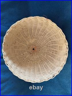 Vintage White Wicker Rattan Hanging Swag Table Lamp White Wicker Vintage Shade