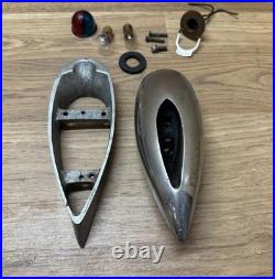 Vintage Wood Boat Bow lamp Light housing with flag mast mount base & parts