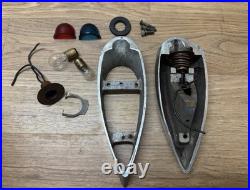 Vintage Wood Boat Bow lamp Light housing with flag mast mount base & parts