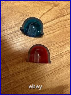 Vintage Wood Boat Bow lamp Light housing with flag mast mount base & parts