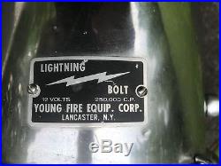 Vintage Young Fire Equip Co Lancaster NY Search Spot Light Lamp Old Fire Truck