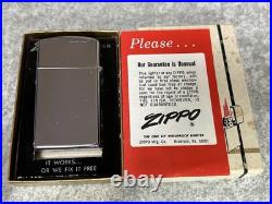 Vintage Zippo Slim 1966 PLANE PARTS INC. Design Silver Color Oil Lighter