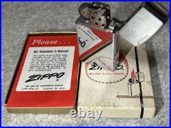 Vintage Zippo Slim 1966 PLANE PARTS INC. Design Silver Color Oil Lighter