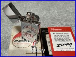 Vintage Zippo Slim 1966 PLANE PARTS INC. Design Silver Color Oil Lighter