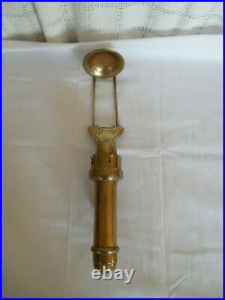 Vintage brass spring loaded candle wall sconce light fixture parts or repair