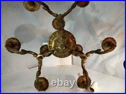 Vintage chandelier brass Lamp Fixture Parts Made In Spain cherubs
