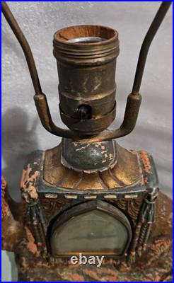 Vintage de luxe art clock / the lux clock mfg. Co. CAMEL LAMP CLOCK for parts Vintage de luxe art clock / the lux clock mfg. Co. CAMEL LAMP CLOCK for parts