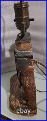 Vintage de luxe art clock / the lux clock mfg. Co. CAMEL LAMP CLOCK for parts