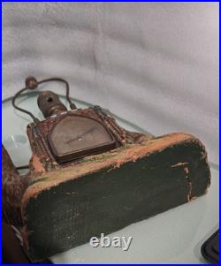 Vintage de luxe art clock / the lux clock mfg. Co. CAMEL LAMP CLOCK for parts