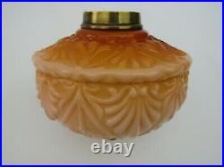 Vintage embossed amber glass oil lamp font reservoir Oil lamp parts