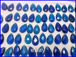 Vintage lot of 100 pieces blue Pendant glass for chandelier and lamp parts 50mm