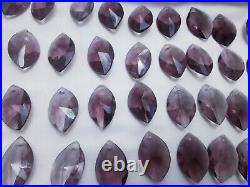 Vintage lot of 60 pieces purple Pendant glass for chandelier and lamp parts 50mm