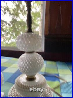 Vintage milk glass lamp with additional parts omilk glass pieces. Make your own