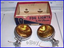 Vintage nos US PIONEER chrome Fog lights lamp kit gm vw chrysler cadillac buick