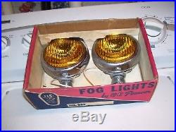 Vintage nos US PIONEER chrome Fog lights lamp kit gm vw chrysler cadillac buick
