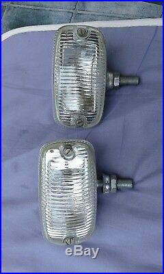 Vintage oem chrome bosch back light reverse fog lamps pair NOS
