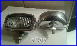 Vintage oem chrome hella reverse back light lamps pair NOS