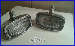 Vintage oem chrome hella reverse back light lamps pair NOS