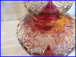 Vintage ruby flash glass lamp base parts or repair unique piece