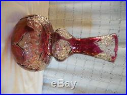 Vintage ruby flash glass lamp base parts or repair unique piece