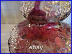 Vintage ruby flash glass lamp base parts or repair unique piece