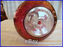 Vintage ruby flash glass lamp base parts or repair unique piece