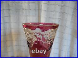 Vintage ruby flash glass lamp base parts or repair unique piece
