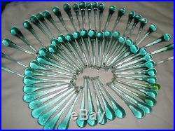 Vintage set of 65 hand blown teardrop glass parts for chandelier lamp 4