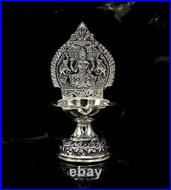 Vintage style 925 silver oil lamp, diya, deepak, silver home article su149
