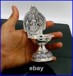 Vintage style 925 silver oil lamp, diya, deepak, silver home article su149