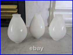 Vt Milk Glass Hurricane Lamp Shade Parts- 8 Parts-2 Floral Shades, 3 Clear, 3Bulb