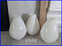 Vt Milk Glass Hurricane Lamp Shade Parts- 8 Parts-2 Floral Shades, 3 Clear, 3Bulb