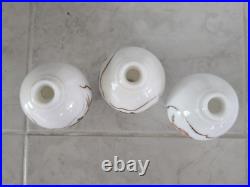 Vt Milk Glass Hurricane Lamp Shade Parts- 8 Parts-2 Floral Shades, 3 Clear, 3Bulb