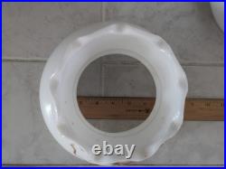 Vt Milk Glass Hurricane Lamp Shade Parts- 8 Parts-2 Floral Shades, 3 Clear, 3Bulb