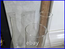 Vt Milk Glass Hurricane Lamp Shade Parts- 8 Parts-2 Floral Shades, 3 Clear, 3Bulb