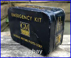 Vtg 1940s 50s GM Emergency Lamp Bulb Kit Tin Full General Motors Parts Nice