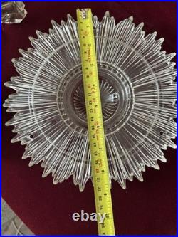 Vtg 1940s Art Deco 3-Chain Ceiling Light Fixture Parts Sunburst Shade & Globe