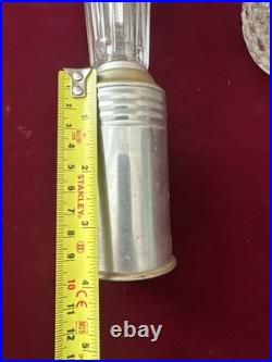 Vtg 1940s Art Deco 3-Chain Ceiling Light Fixture Parts Sunburst Shade & Globe