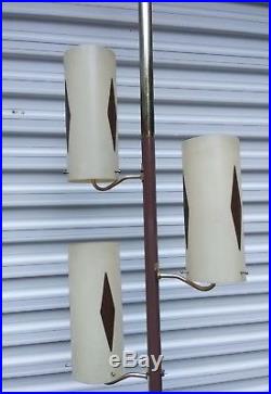 Vtg 1950s-60s Mid Century Modern 3-Light Tension Pole Lamp (For Repair/Parts)