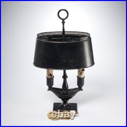 Vtg Black Cast Iron Hollywood Regency Candlestick Lamp For Parts or Repair 21.5