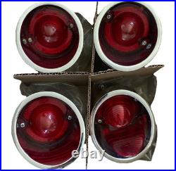 Vtg Cars'61/62 Light Lamp Lenses Original Set 4 Red Official Gm Parts
