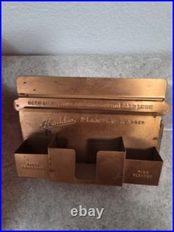 Vtg. Copper Aladdin Mantle Lamp Match Holder Model 6 Diagram & Directions Mint